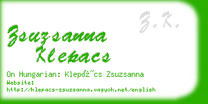 zsuzsanna klepacs business card